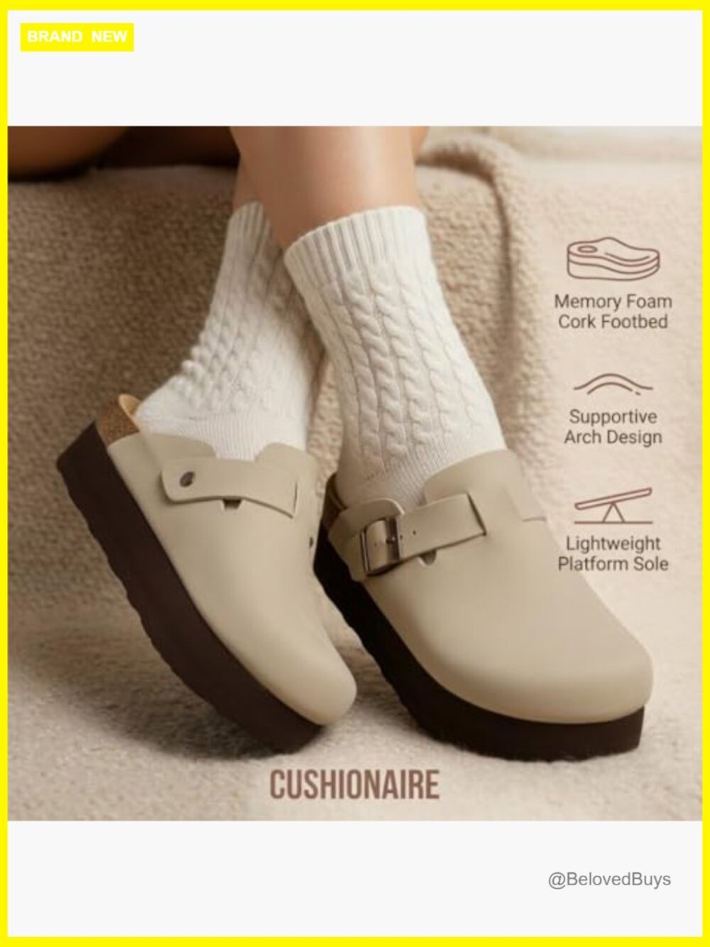 Vegan Suede Platform Clogs with Adjustable Buckle and Memory Foam Cork Footbed - Picture 4 of 7